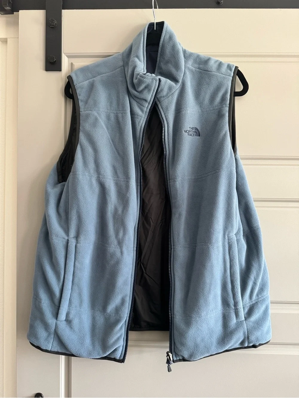 Men's Reversible Two-Tone Lightweight Fleece-Lined Vest - Navy/Gray